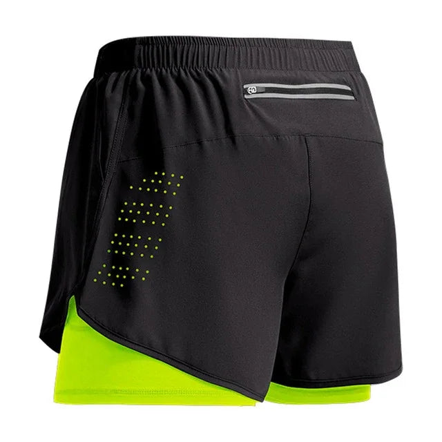 2025 Sport Shorts Men Sportswear Double-deck Training Short Pant Summer 2 In 1 Beach Homme Clothing Jogging Gym Running Shorts