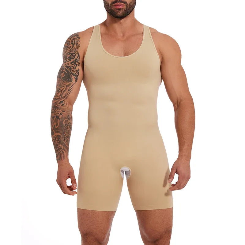 Sleeveless Bodysuit Men Full Body Shaper Compression Undershirt New Shapewear Tummy Control Faja Para Hombres Slimming Vest