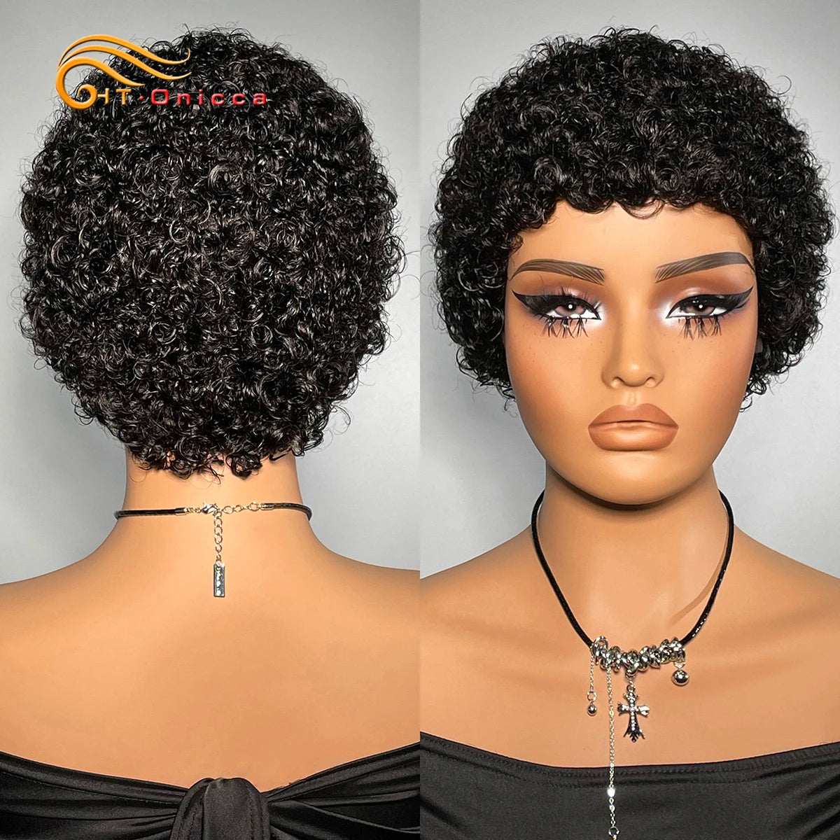 99J Short Curly Human Hair Wigs For Women Full Machine Made Kinky Curly Wigs Human Hair Choice Cheap Wigs On Clearance Sale