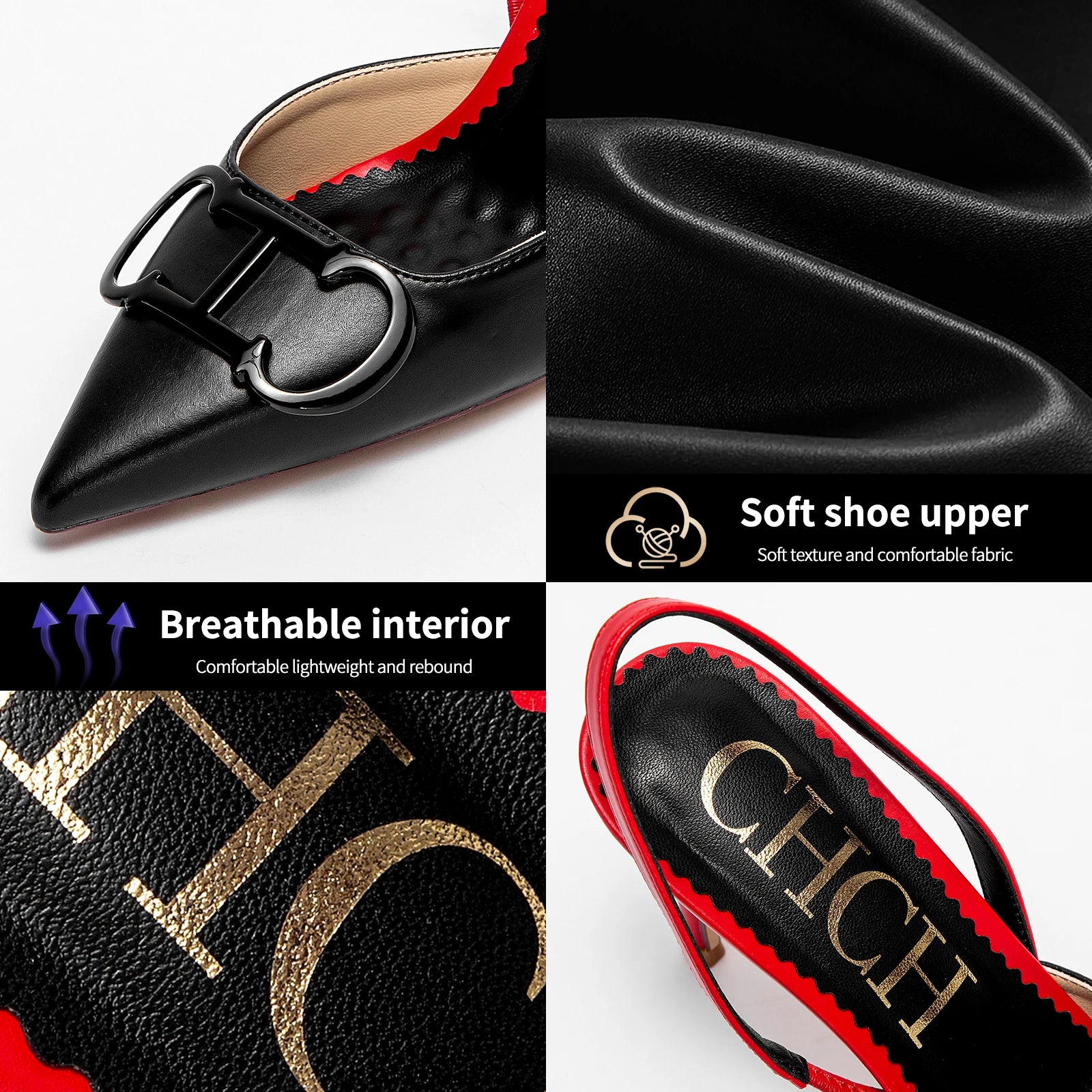 CHCH Luxury Brand High Heels Fashion Women Sandals Elegant Pointed Ladies Slingback Party Wedding Bridal Dress Shoes Woman