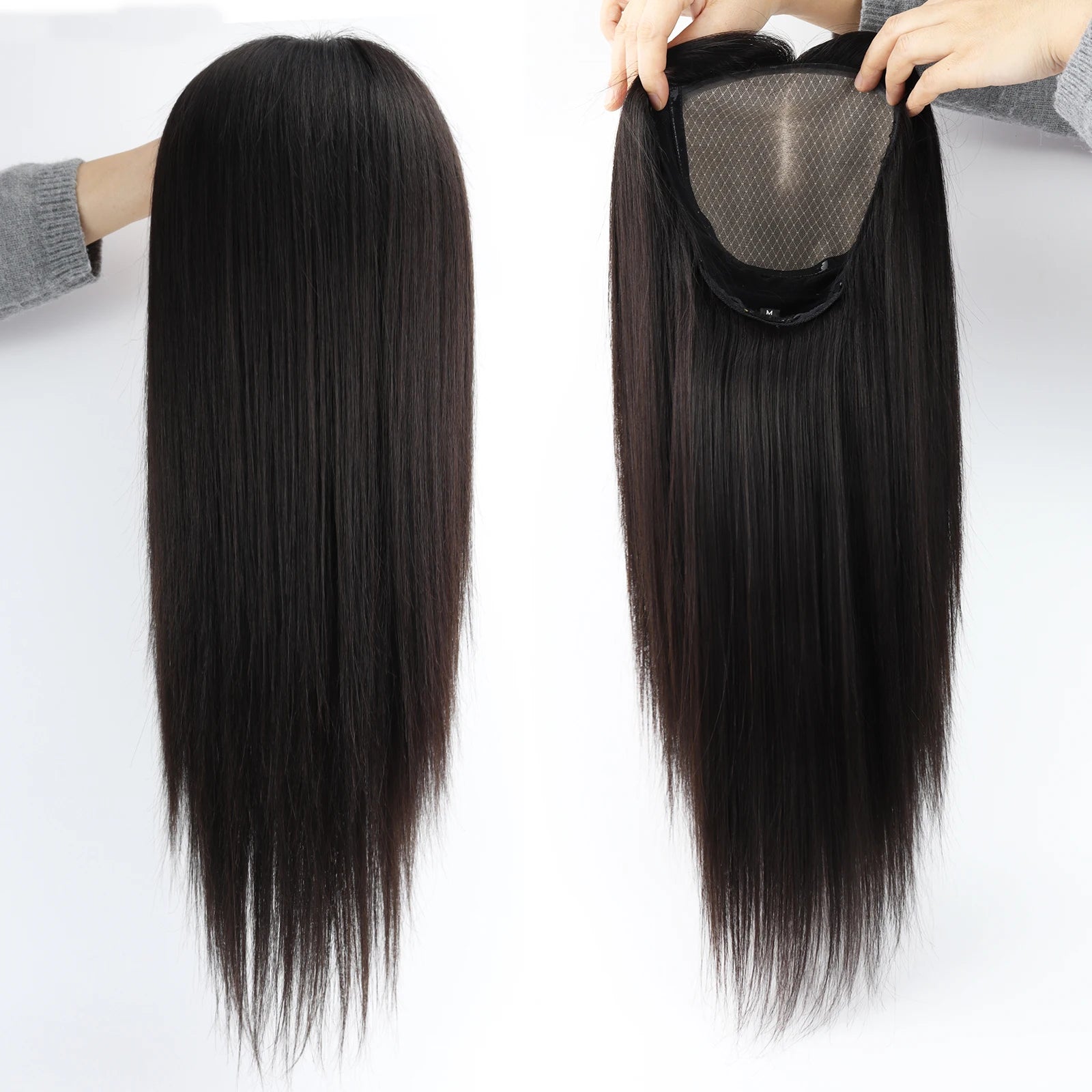 Layer Human Hair Wig for Women 6x6" Silk Base Wig with PU Around Medium Brown Hair Wig with Elastic Net Soft Breathable