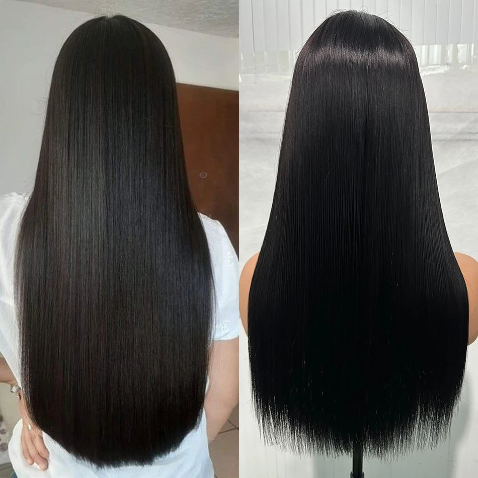 300% Density Super Double Drawn Bone Straight Virgin Human Hair Wigs 4x4 2x6 5x5 Wear And Go Wigs Silky Human Hair Pre Plucked