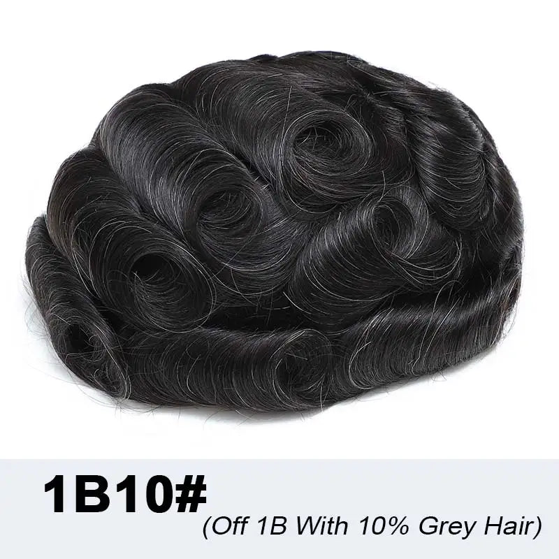 Natural Men's Wig Mono Toupee Human Hair Capillary Male Hair Prosthesis Hair System For Man Double Knots Hairpiece Wigs For Men