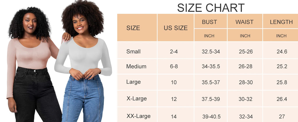 Bodysuits Shapewear for Women Thong Shaper Corsets Long Sleeve Seamless Waist Trainer Crew Neck BodySuit