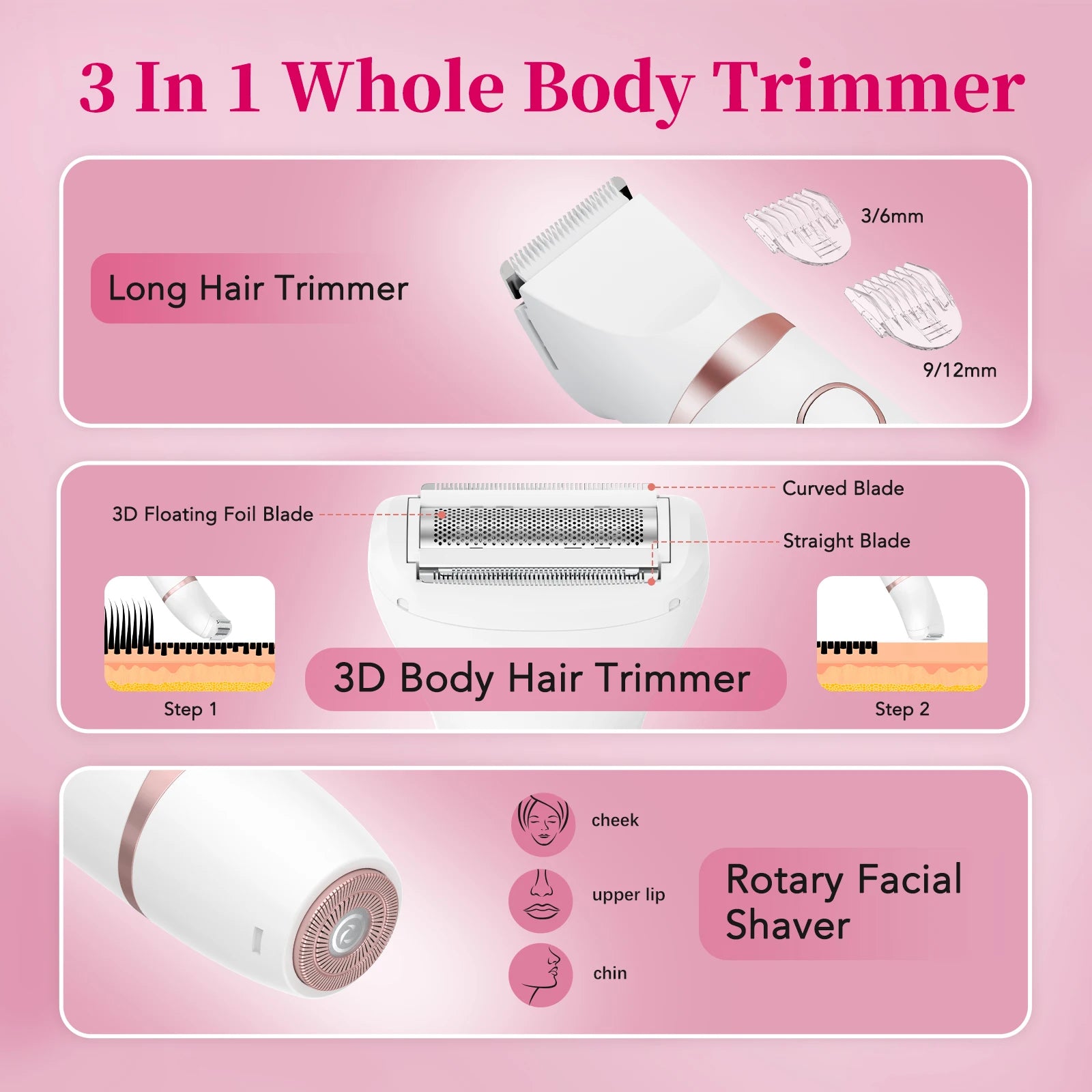 3 in 1 Body Hair Trimmer Kit