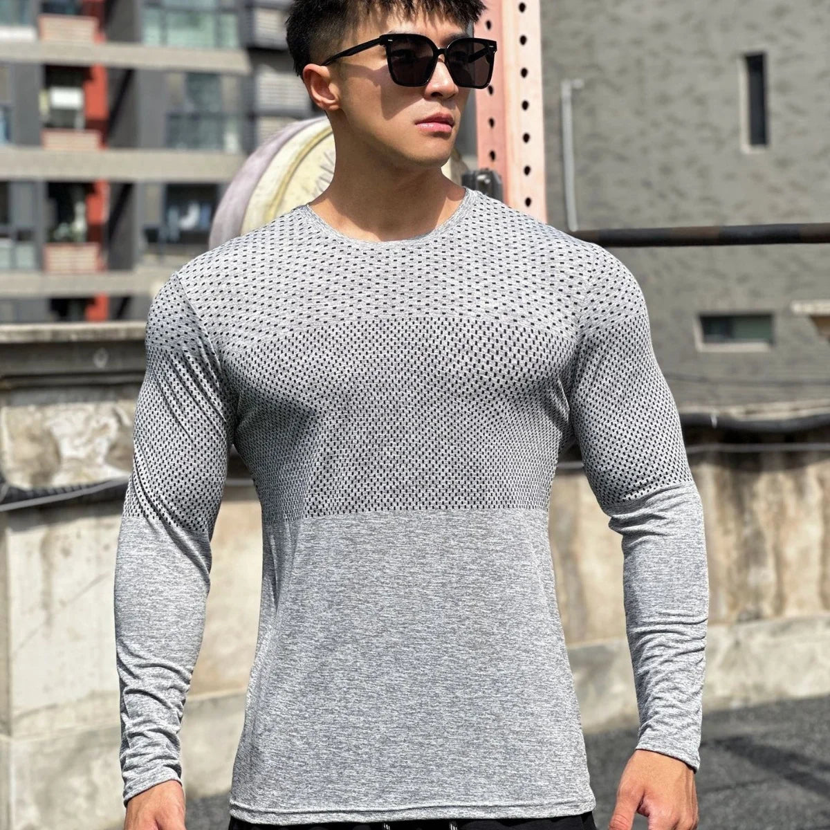 Men's Sport Long Sleeve Tops Quick Dry Fitness T-shirts Bodybuilding Gym Tees Casual Skinny Compress Clothing men Sportswear