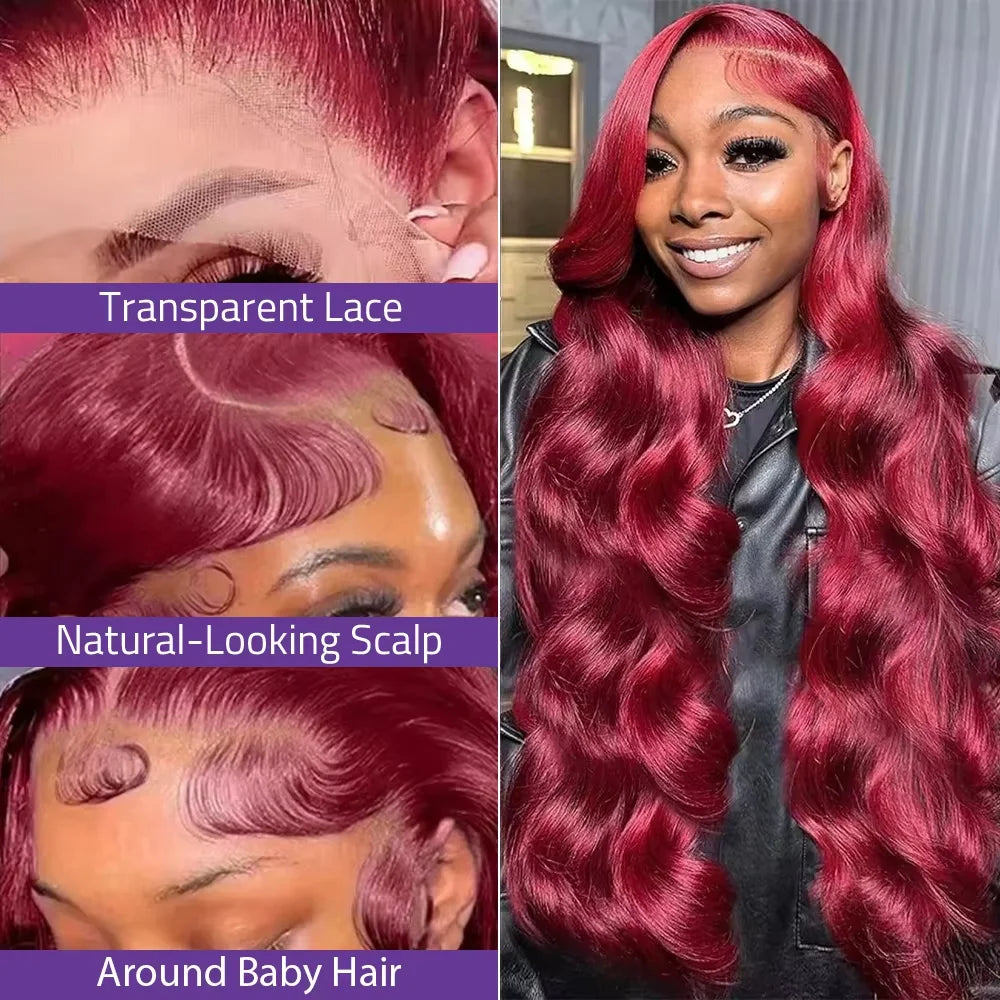 99J Burgundy Body Wave Brazilian Human Hairs