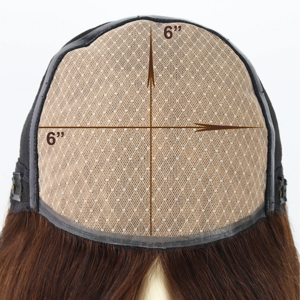 Layer Human Hair Wig for Women 6x6" Silk Base Wig with PU Around Medium Brown Hair Wig with Elastic Net Soft Breathable