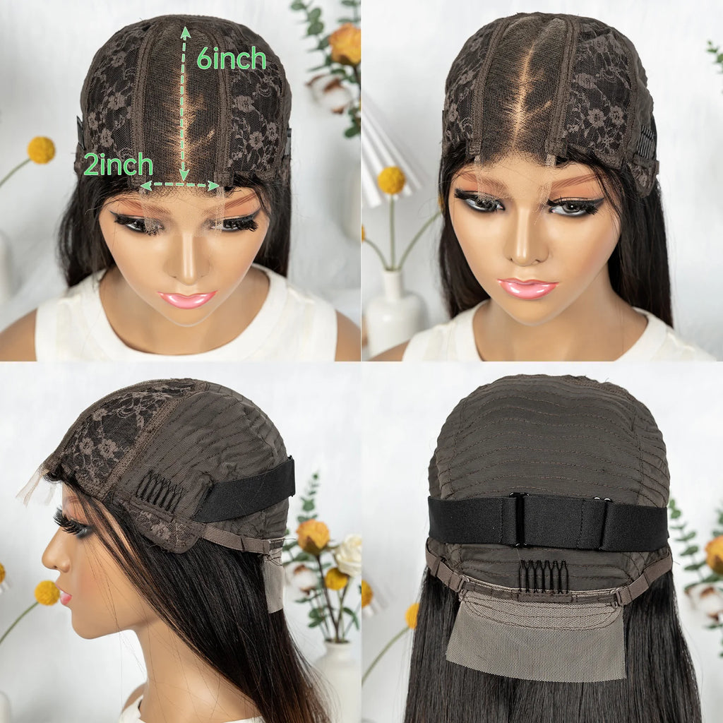 2x6 HD Lace Vietnamese Human Hair Wigs with Curly Ends Double Drawn Wavy Curly Raw Virgin Hair Wigs PrePlucked for Women