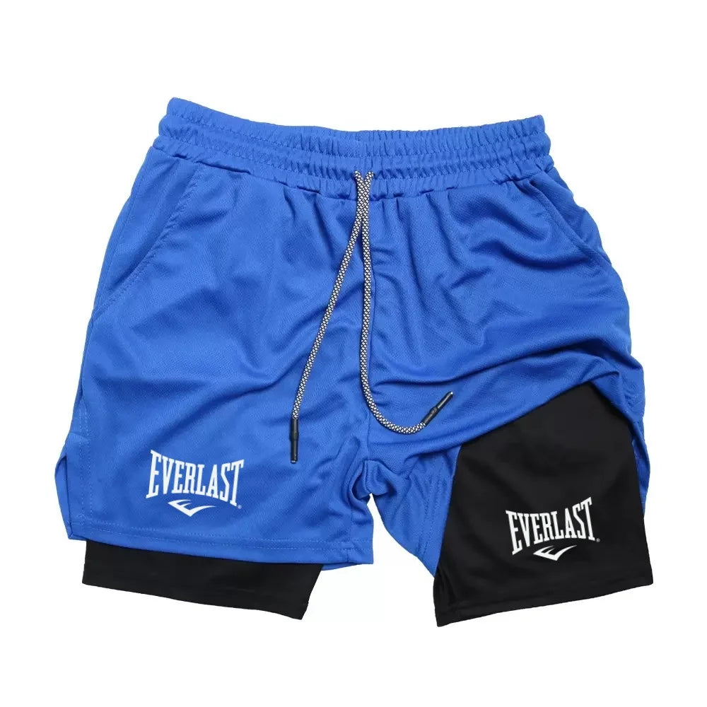 Men Sport Shorts Sportswear Double-deck Running Shorts 2 In 1 Beach Bottoms Summer Gym Fitness Training Jogging Short Pants Men