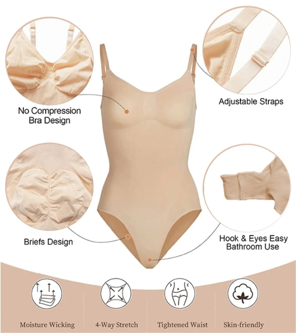 Shapewear Bodysuit Thong Fajas Colombianas Body Shaper Women Seamless Tummy Control Slimming Sheath Flat Belly for Underwear