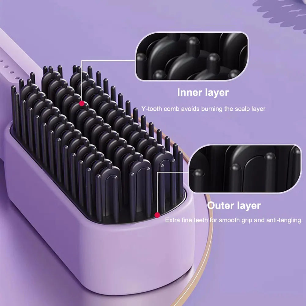Electric Hot Brush Anti-Scald Hair Straightener