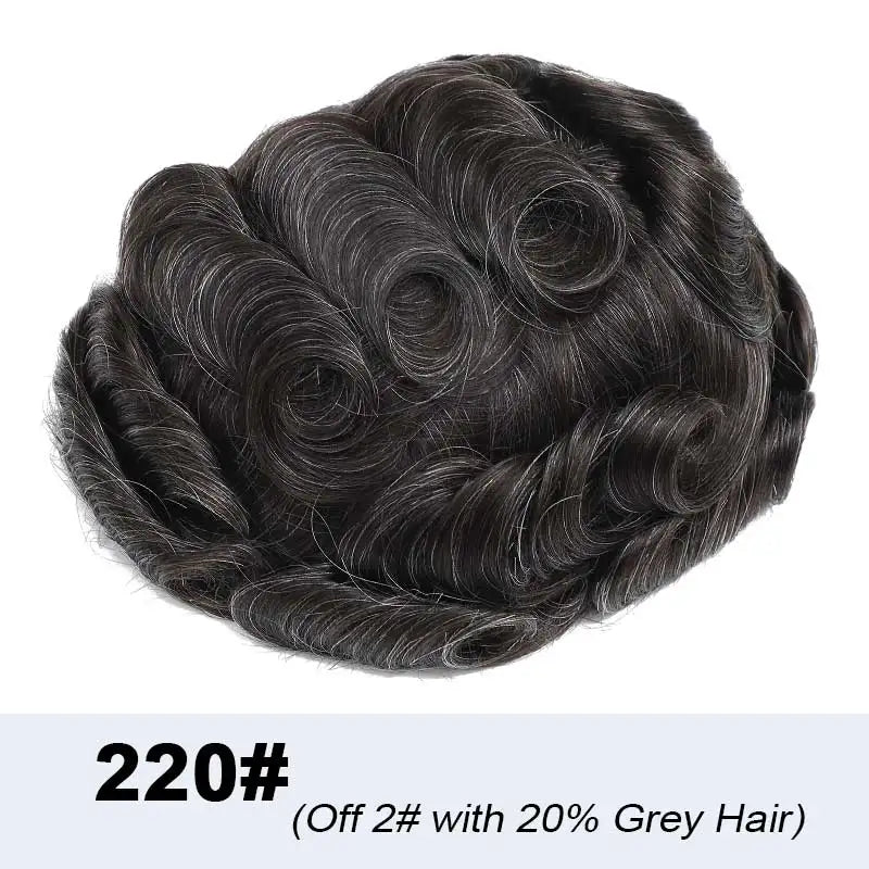 Natural Men's Wig Mono Toupee Human Hair Capillary Male Hair Prosthesis Hair System For Man Double Knots Hairpiece Wigs For Men