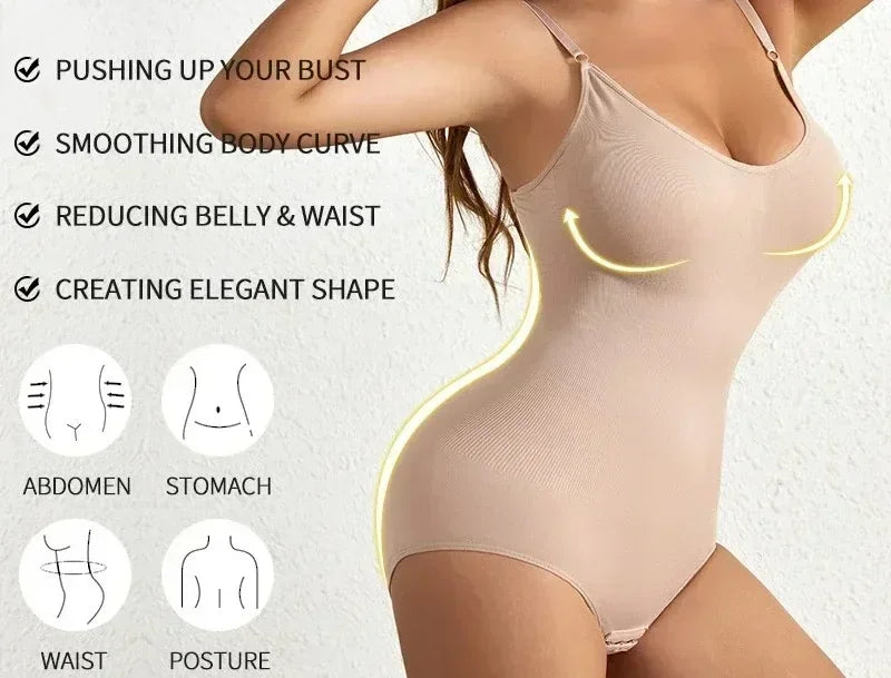 XS-3XL Solid Color Seamless Shaping Shapewear Bodysuit Tummy Control Butt Lifting Slimmer Body Shaper Women Underwear Shapewear