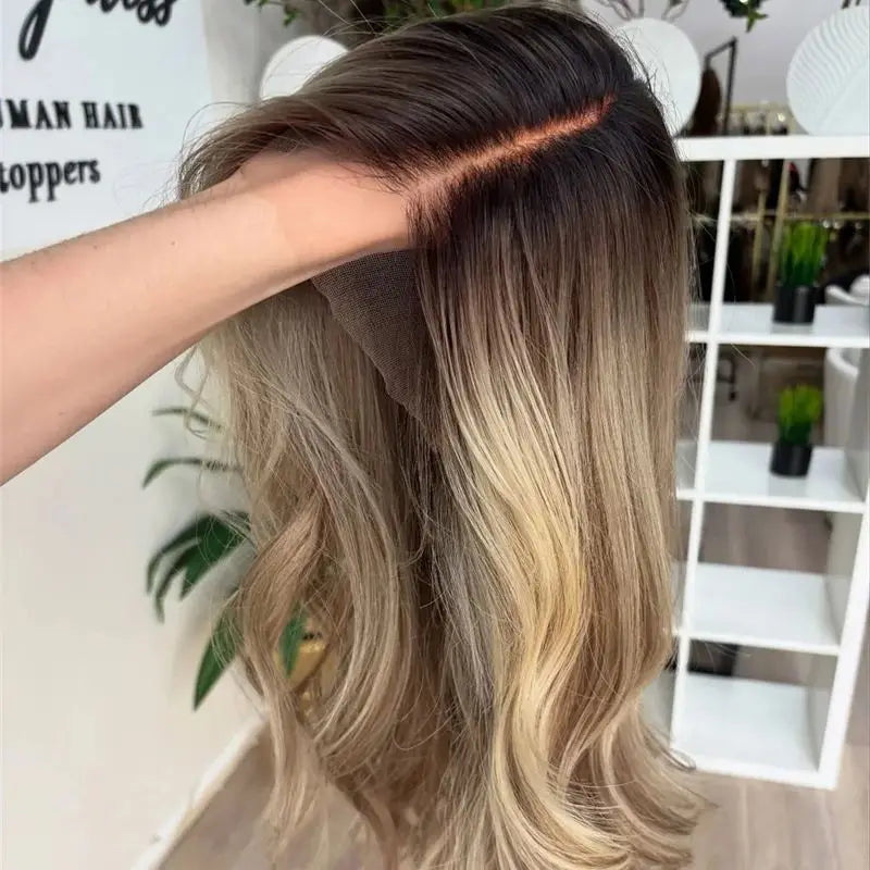 13x4 Honey Blonde Brown Synthetic HD Lace Front Wig Balayage Ready to Wear Women Wigs High Quality Wig Daily Cosplay Party Wear