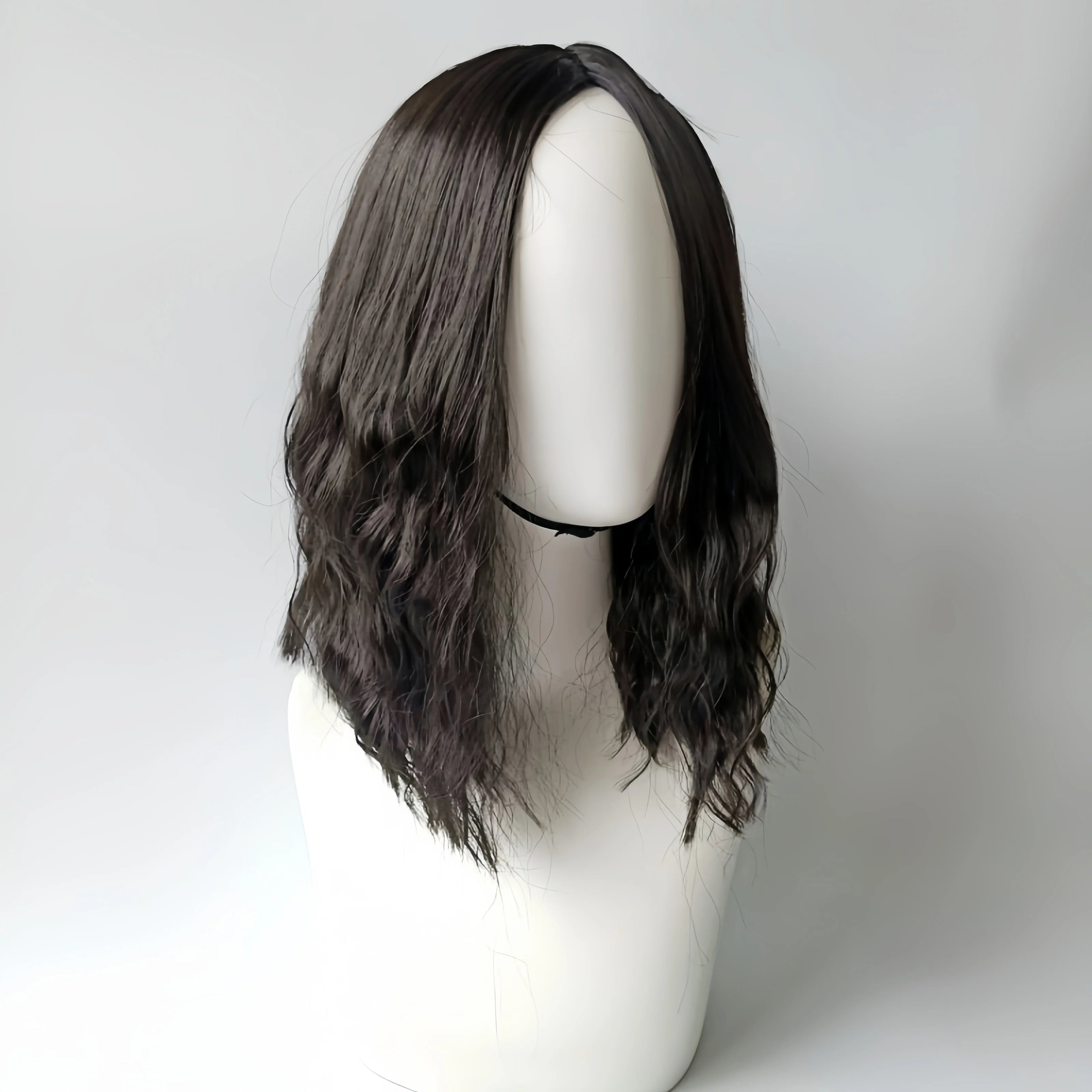 Wig men's shoulder-length curly hair handsome corn hot fashion synthetic fiber high temperature silk wig full head cover