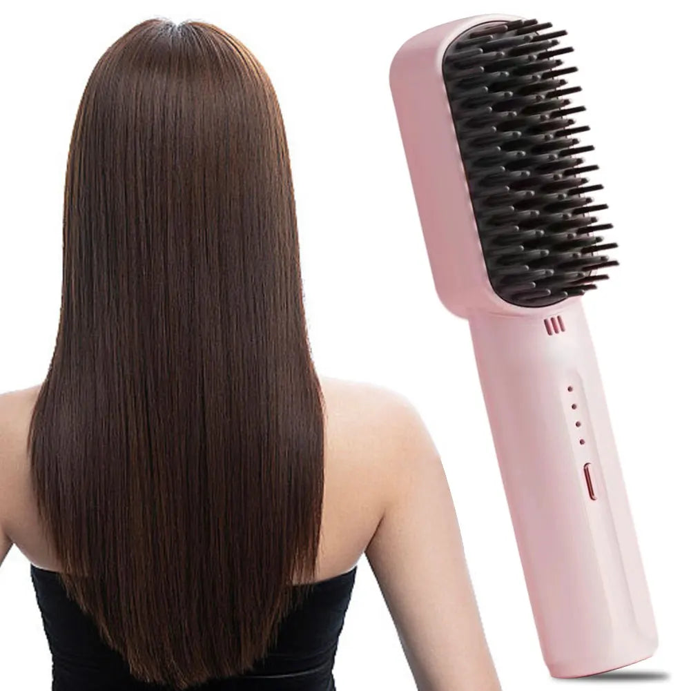 Electric Hot Brush Anti-Scald Hair Straightener