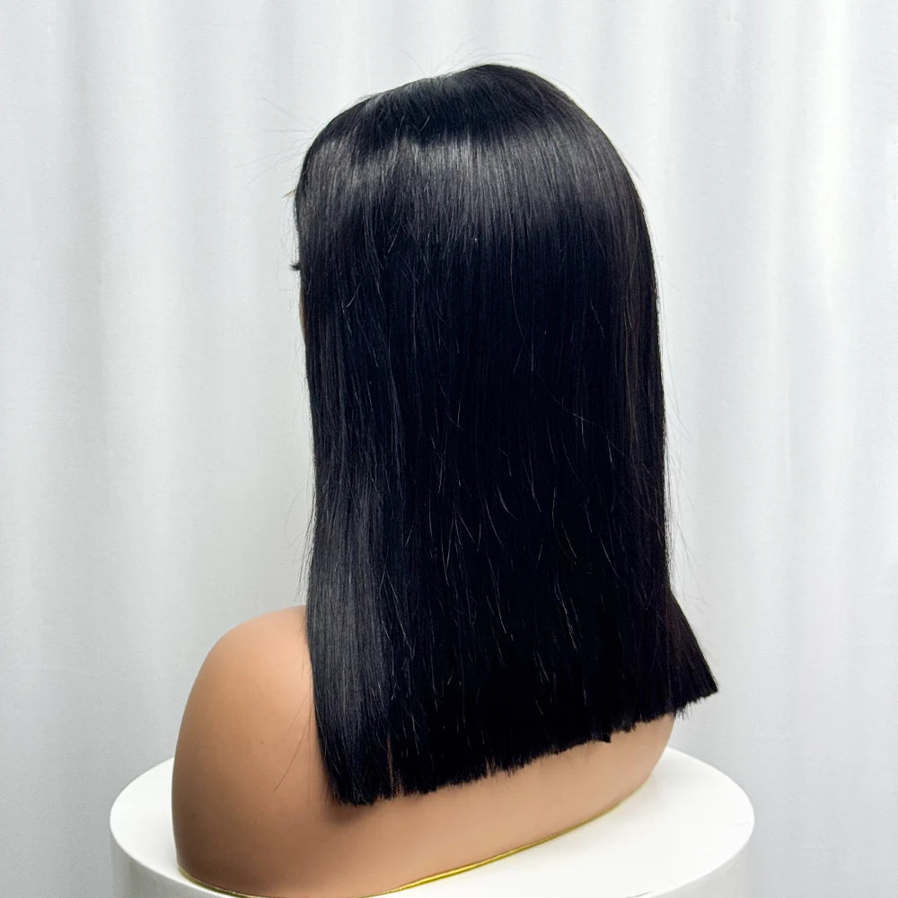 Bone Straight Human Hair Wigs 280% Density Vietnamese 4x4 Transparent HD Lace Closure Double Drawn Bob Wigs For Women