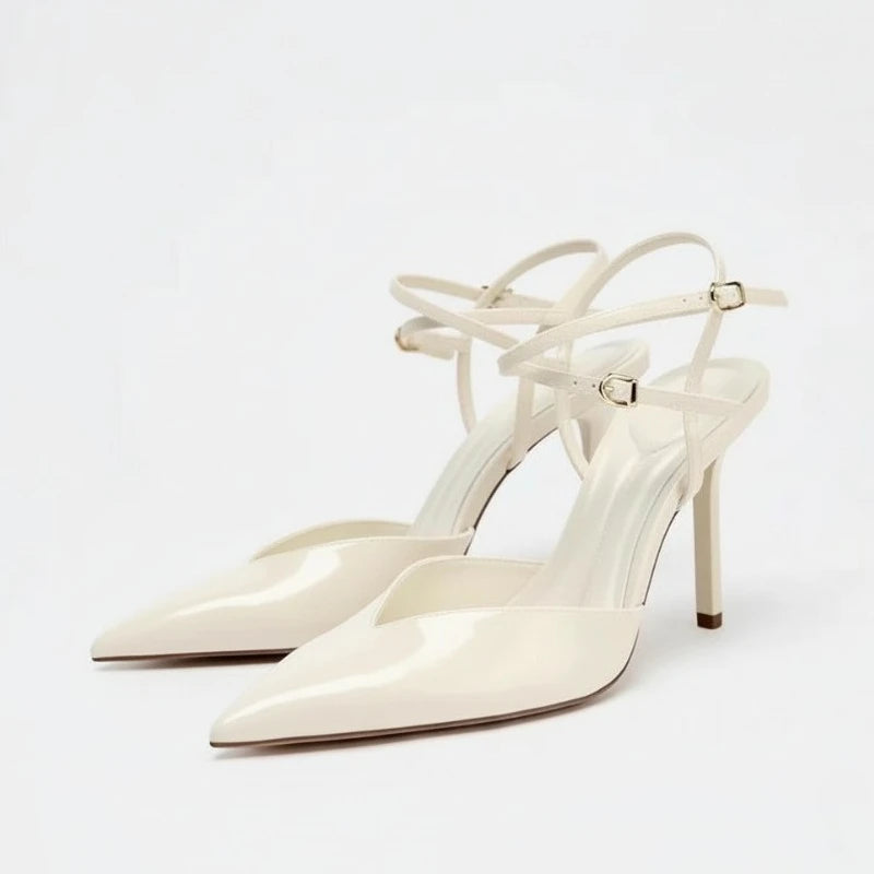 Elegant Women High Heeled Shoes Sexy Pointed Toe Slingbacks 2025 Summer Stilettos Brand Designer Bridal Office Ladies Sandals