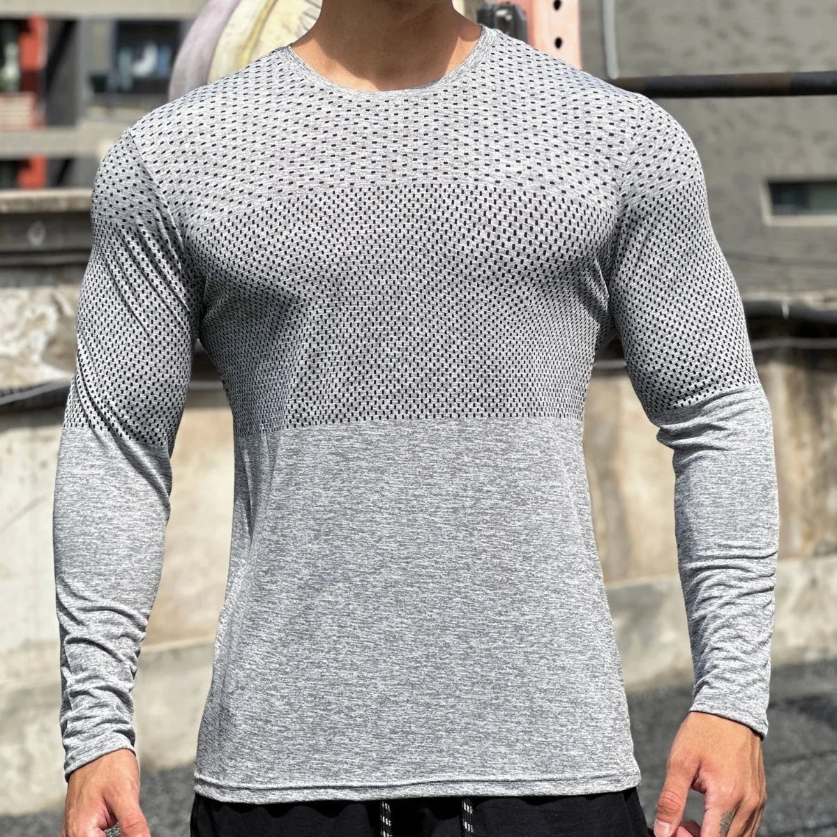 Men's Sport Long Sleeve Tops Quick Dry Fitness T-shirts Bodybuilding Gym Tees Casual Skinny Compress Clothing men Sportswear