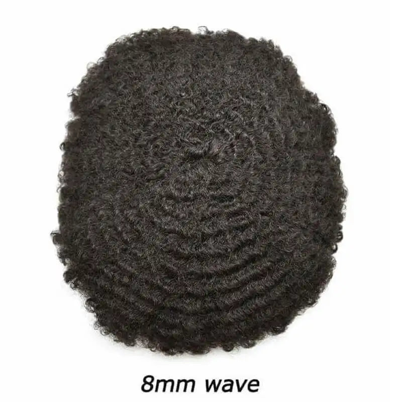 Water Curly Human Hair Wig for Men Thin Skin Male Toupee Human Hair Full PU 0.14cm Man's Wigs Capillary With Knots Natural Color