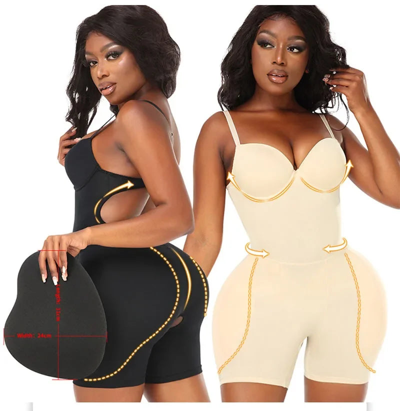 Bodysuits Shapewear Padded Hip Enhancer Bra Cushion Butt Lifter Sexy Back Body Shaper Jumpsuits Fajas Colombianas Girdles Corset