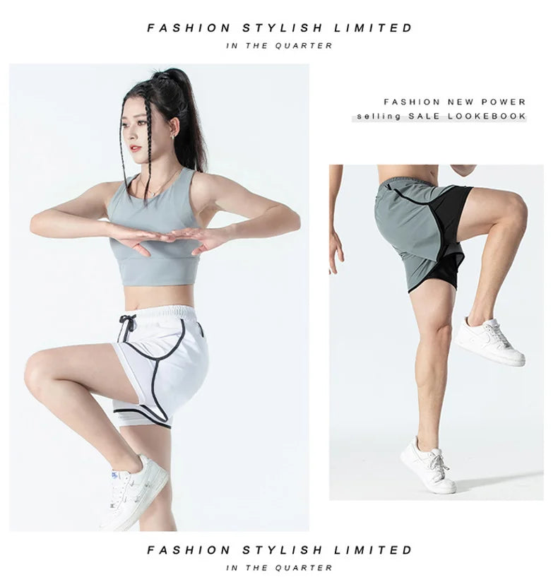 Women Sports 2 In 1 Yoga Shorts Quick Dry Running Tennis Badminton Anti Exposure Skirt Gym Sportswear Running Compression Shorts
