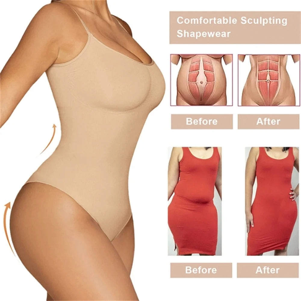 Shapewear Bodysuit Thong Fajas Colombianas Body Shaper Women Seamless Tummy Control Slimming Sheath Flat Belly for Underwear