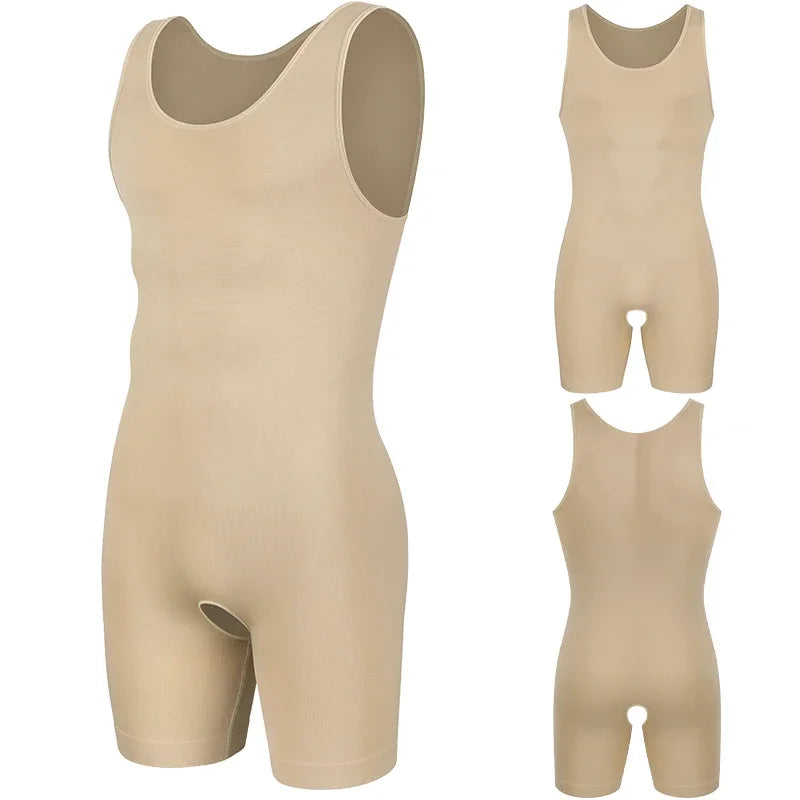 Sleeveless Bodysuit Men Full Body Shaper Compression Undershirt New Shapewear Tummy Control Faja Para Hombres Slimming Vest