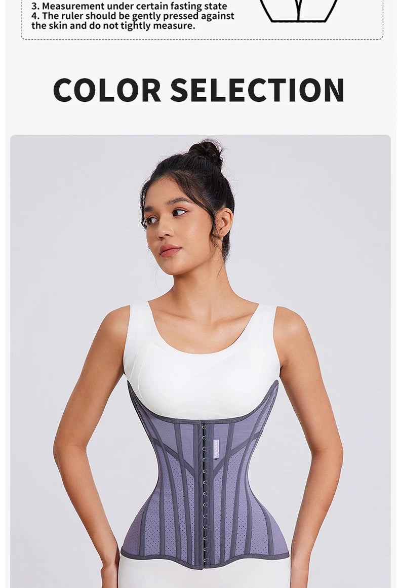 MiiOW U-shaped Waist Trainer Corset Women Shapers Lifted Waist Trainer Steel Bone Slimming Summer Breathable Women's Shapewear