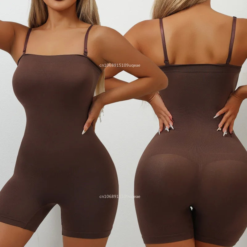 Smoothing Shapewear Bodysuit for Women Tummy Control Body Shaper Waist Trainer Skinny Underwear Off Shoulder Bustier Tube Top
