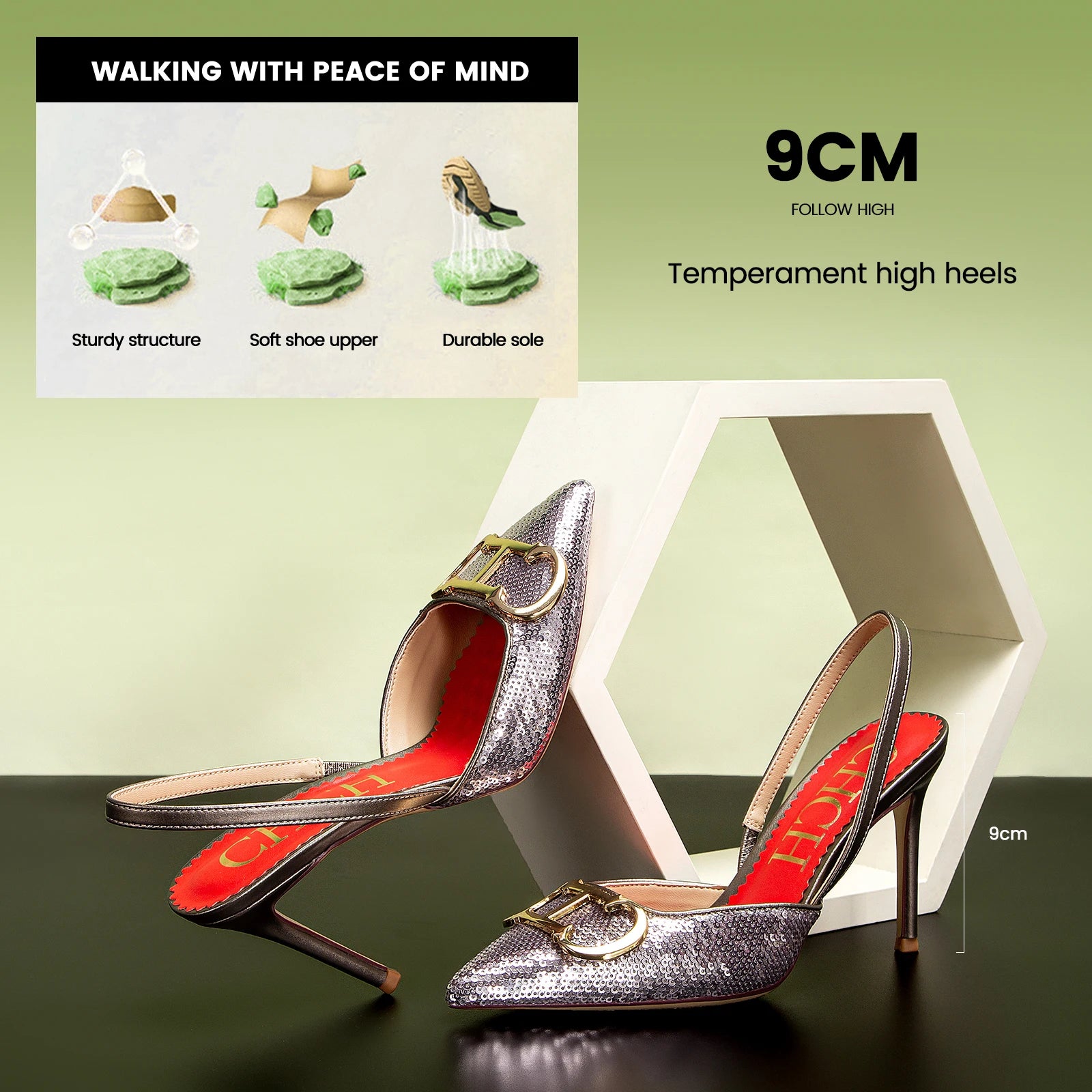 CHCH Luxury Brand High Heels Fashion Women Sandals Elegant Pointed Ladies Slingback Party Wedding Bridal Dress Shoes Woman