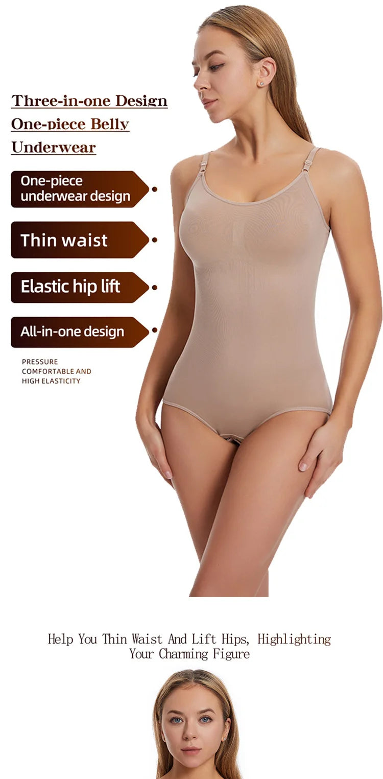 Bodysuit Shapewear Women Tank Top Tummy Control Full Body Shaper Anti Chafing Shorts Slimming Waist Trainer Butt Lifter