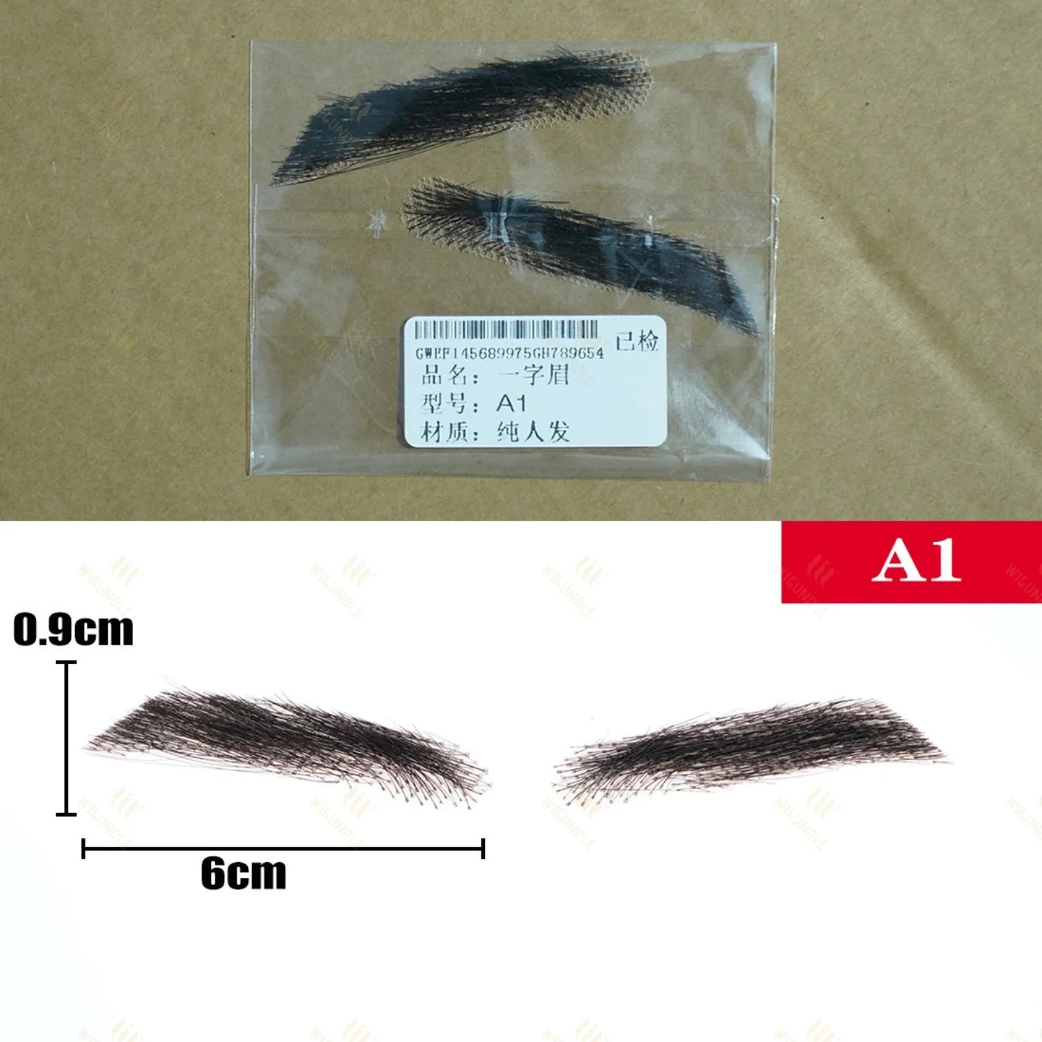 WIGUNDLE Women/Man's Eyebrows Hair Eyebrows Six Style 100% Human Hair Artificial Weaving Lace Workers' Hair Braided Eyebrow Wigs