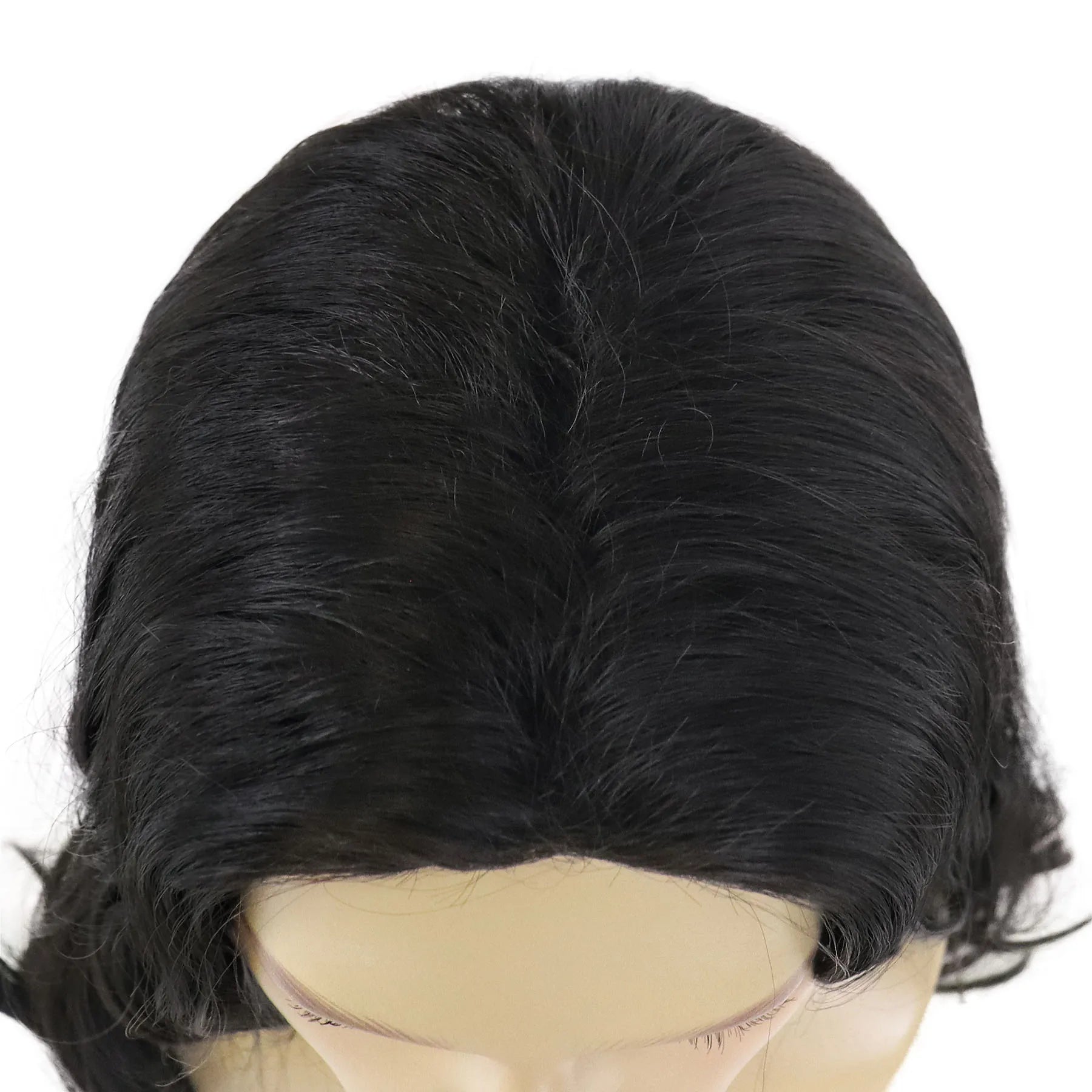 GNIMEGIL Synthetic Middle Part Natural Black Wigs for Men Long Curly Hair Wig with Cap Male Daily Party Costume Cosplay Wear