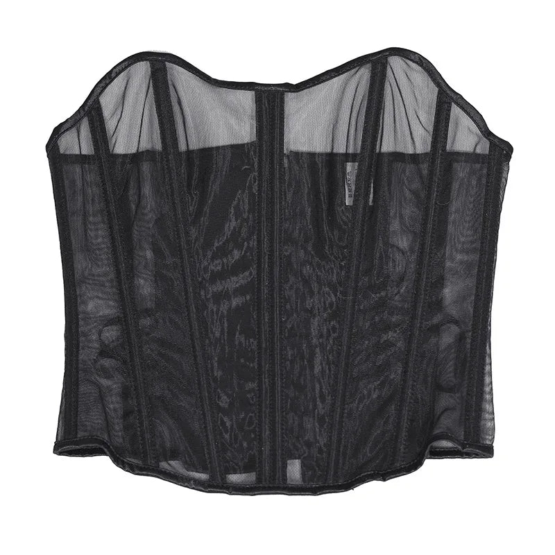 Sexy Thin Body Shaper Underwear Corset Waist Trainer Lingerie Lace Corsets Perspective Mesh Shapewear Women Fashion Clothes Faja