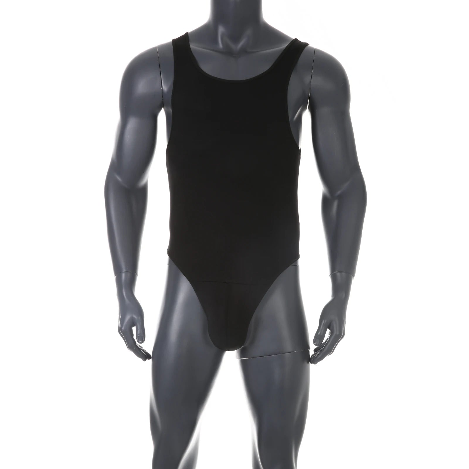 Men Shapewear Bodysuit Tummy Control Sexy Leotard Jock Strap Slimming Sleeveless Open Buttocks One-Piece Undershirt Shaper