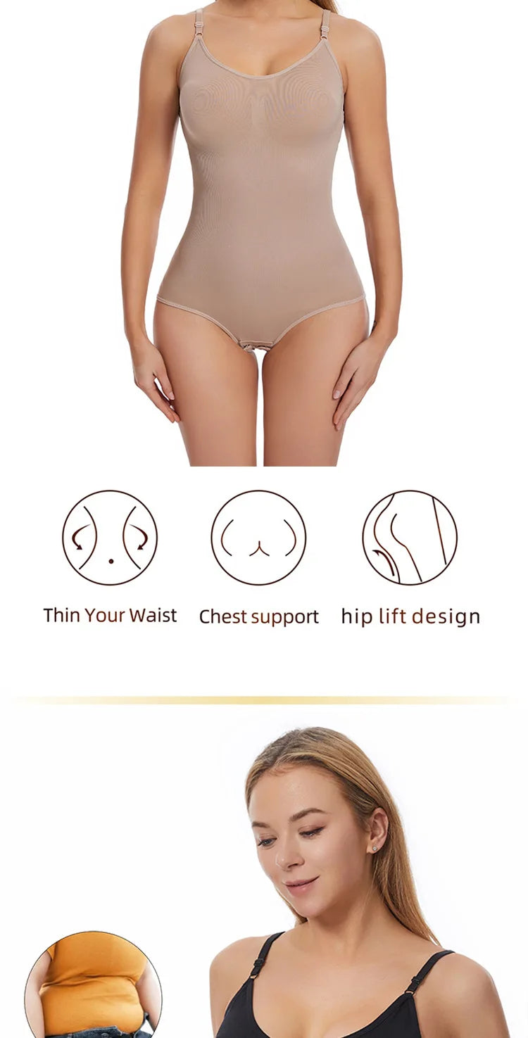 Bodysuit Shapewear Women Tank Top Tummy Control Full Body Shaper Anti Chafing Shorts Slimming Waist Trainer Butt Lifter