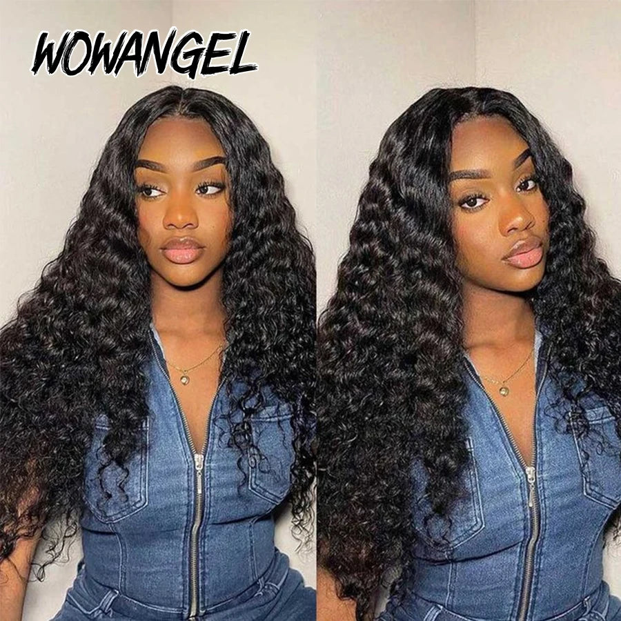Burmese Curly 13X6 HD Lace Frontal Wigs 250% Real HD Lace Front Human Hair Wigs Deep Side Parting Brazilian Curly Wigs For Women