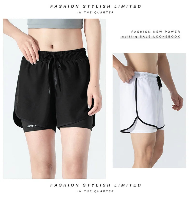Women Sports 2 In 1 Yoga Shorts Quick Dry Running Tennis Badminton Anti Exposure Skirt Gym Sportswear Running Compression Shorts