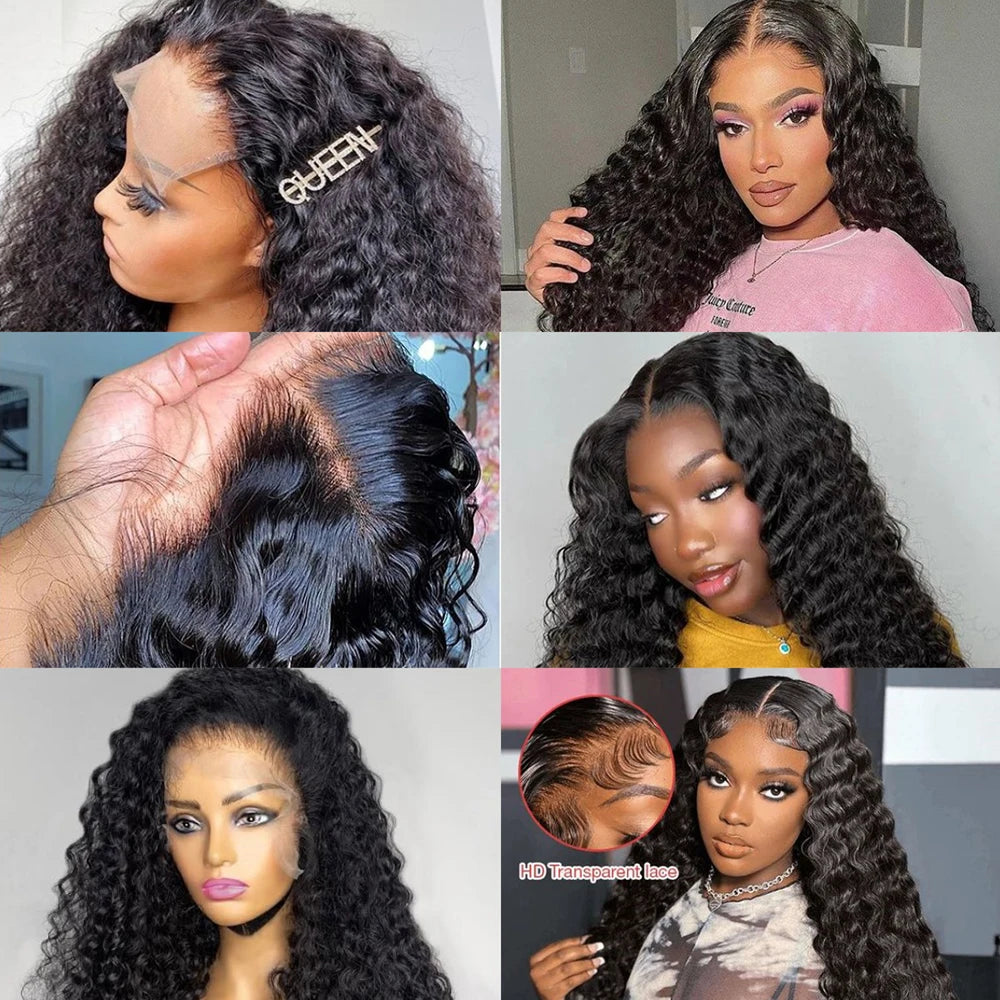 Human Hair Wigs 13x4 Deep Wave Frontal Wig Lace Wig 13x6 Human Hair 200 Density Human Hair Wig Curly Lace Front Human Hair Wig