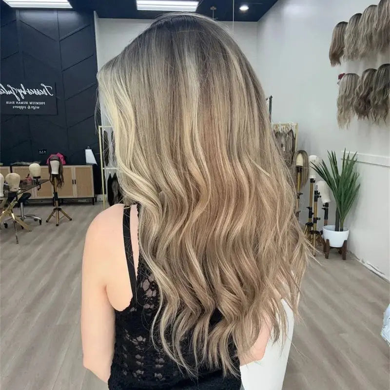 13x4 Honey Blonde Brown Synthetic HD Lace Front Wig Balayage Ready to Wear Women Wigs High Quality Wig Daily Cosplay Party Wear