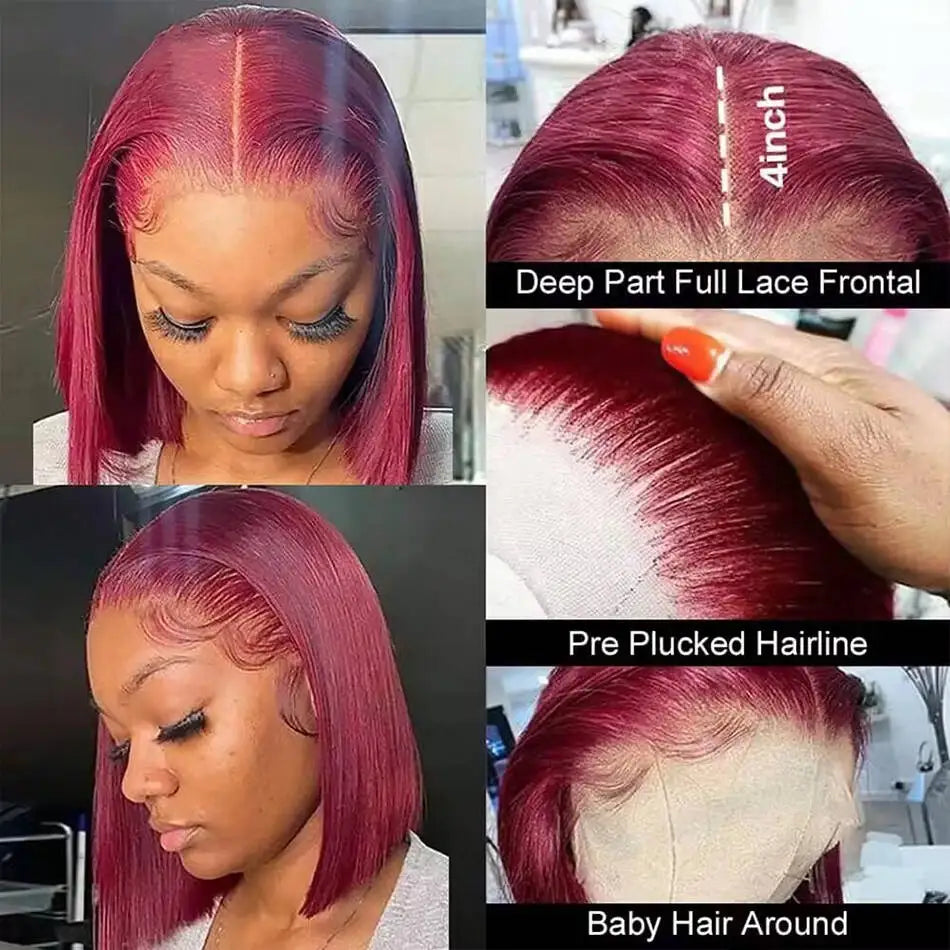 99j Burgundy Straight Brazilian Human Hairs