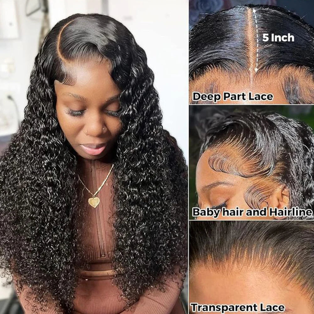 Human Hair Wigs 13x4 Deep Wave Frontal Wig Lace Wig 13x6 Human Hair 200 Density Human Hair Wig Curly Lace Front Human Hair Wig