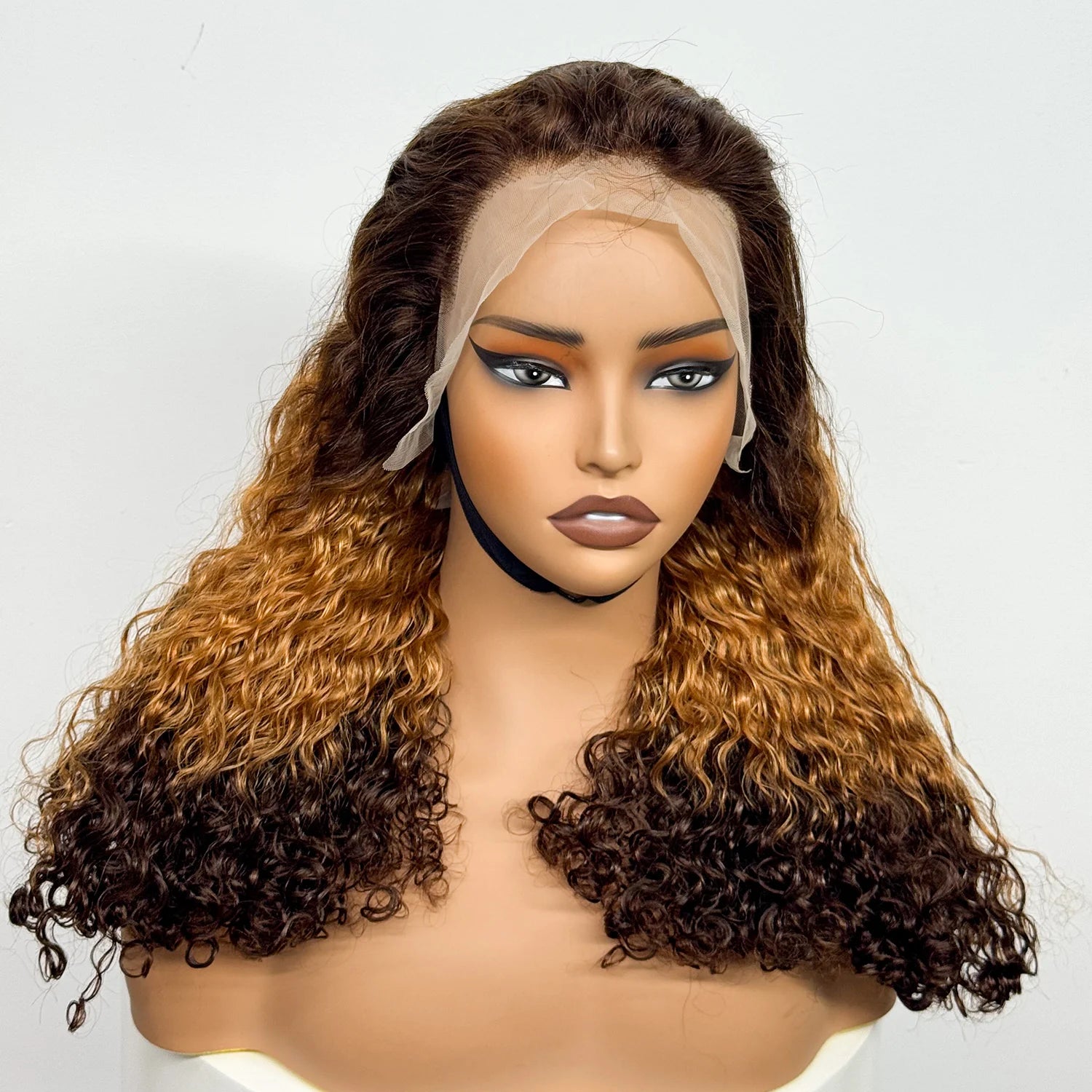 12-22 Inch 280% Density Human Hair Wigs Water Wave Curly Wigs 13x4 Transparent Lace Front Human Hair Wigs For Black Women