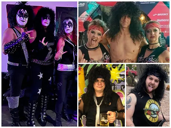 80s Rocker Synthetic Wigs for Men Mullet Wig Long Curly Hair Wig Kiss Wig Perfect for Halloween Cosplay DIY Themed Costume Party