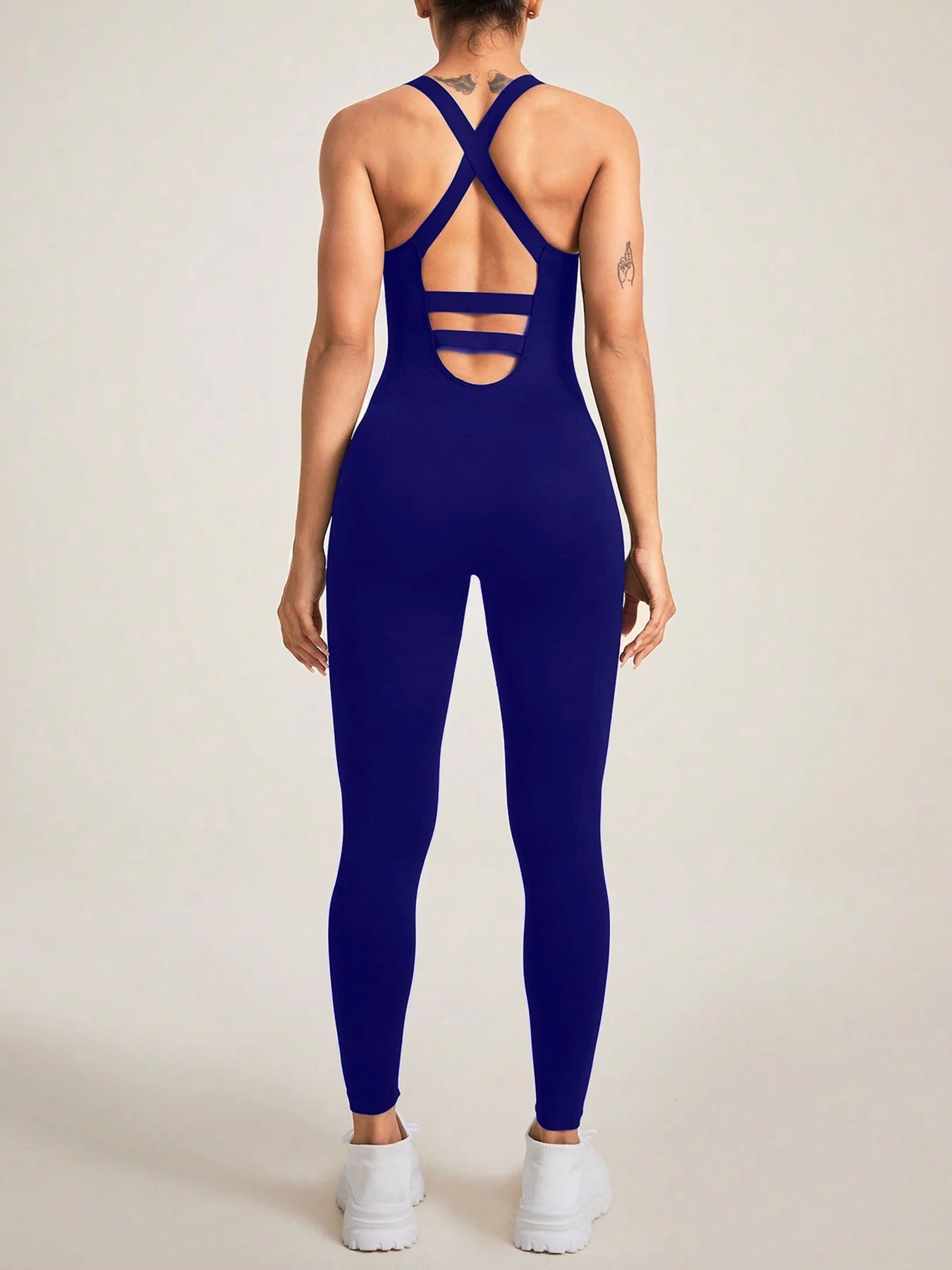 Women's Seamless Shapewear Bodysuit With Tummy Control, CrissCross Straps Backless Body Shaper, Women's Underwear & Shapewear