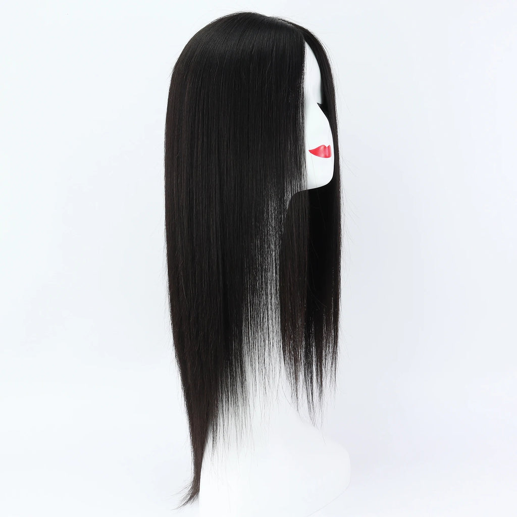 Layer Human Hair Wig for Women 6x6" Silk Base Wig with PU Around Medium Brown Hair Wig with Elastic Net Soft Breathable