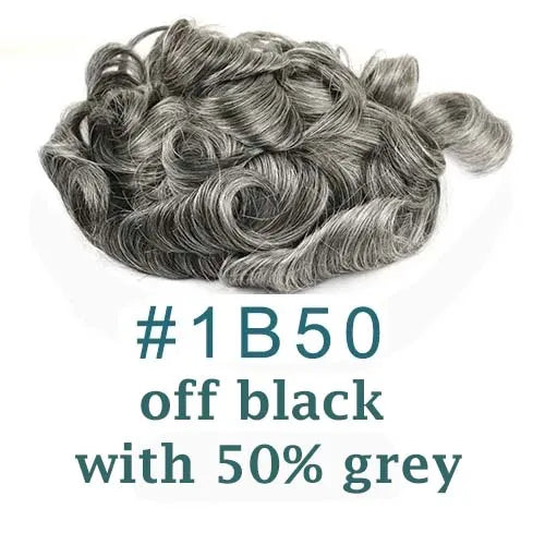 Super Natural Men's Toupee Durable Human Hair Wigs 1b80 Gray Black White Blonde Microskin Thin PU Affordable Capillary Prosthsi