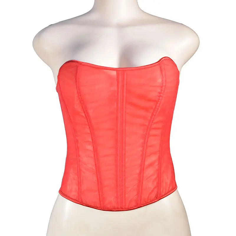 Sexy Thin Body Shaper Underwear Corset Waist Trainer Lingerie Lace Corsets Perspective Mesh Shapewear Women Fashion Clothes Faja